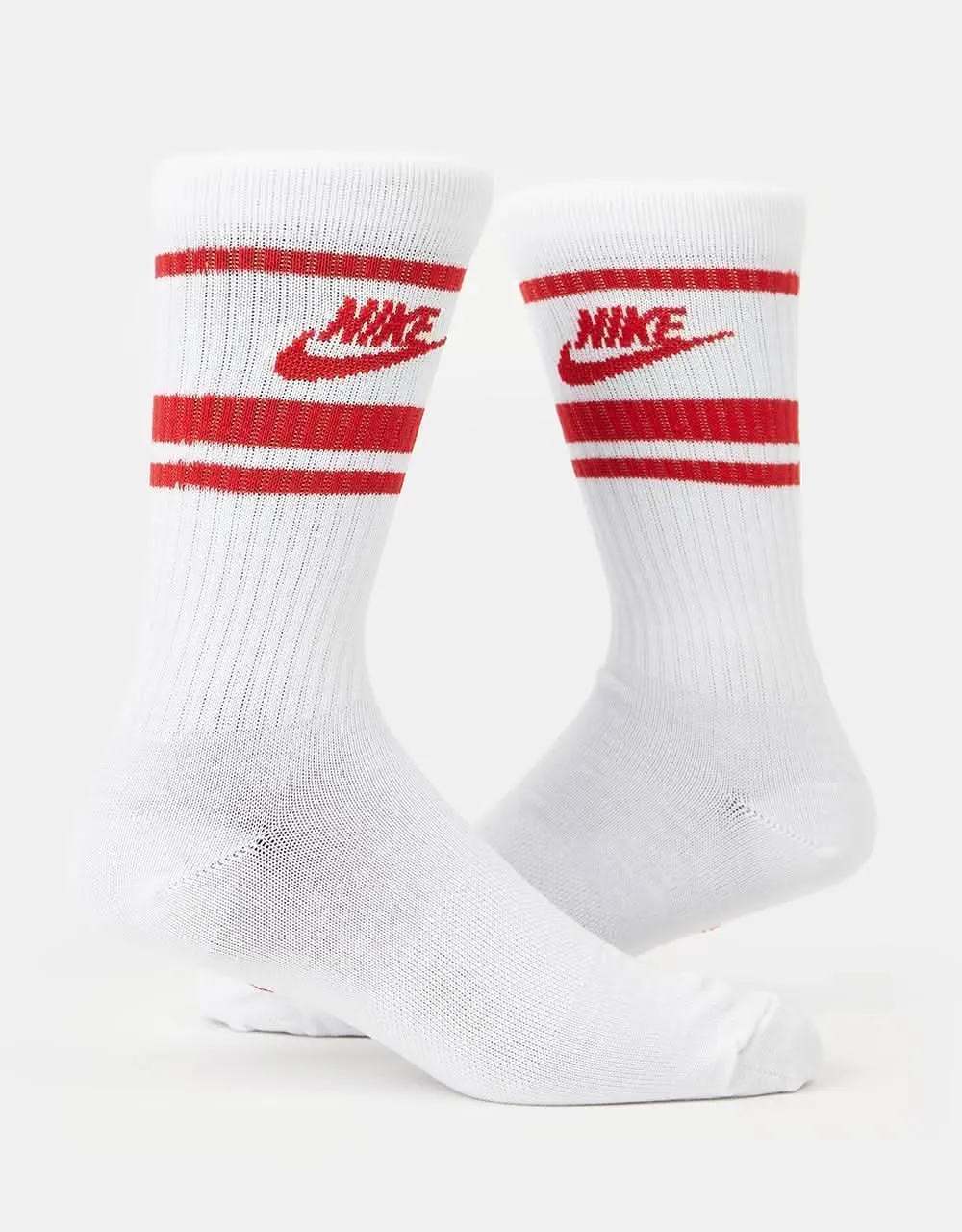 Nike Sportswear Everyday Essential 3 Pack Socks - White/University Red