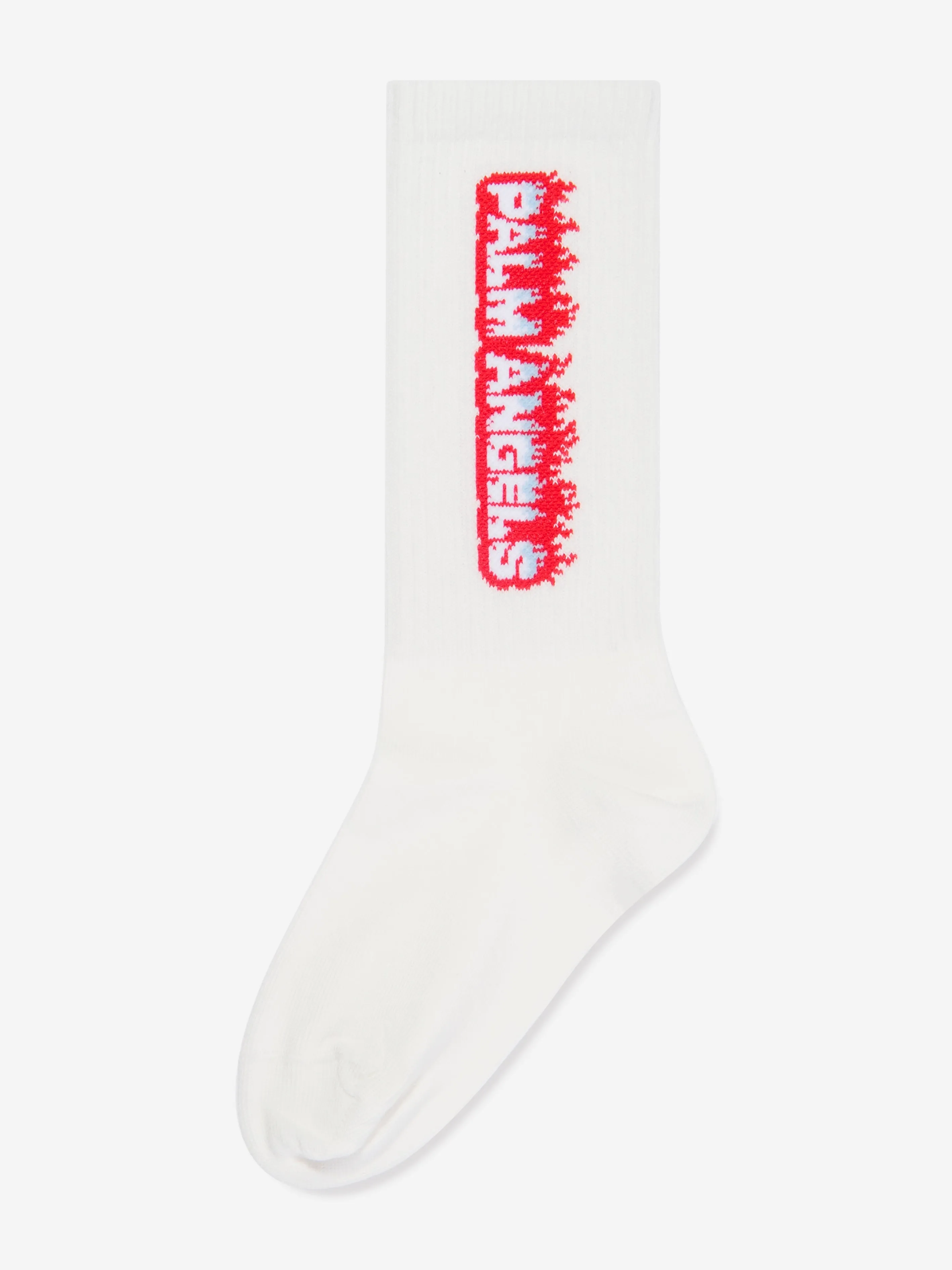 Palm Angels Boys Flames High Socks in White