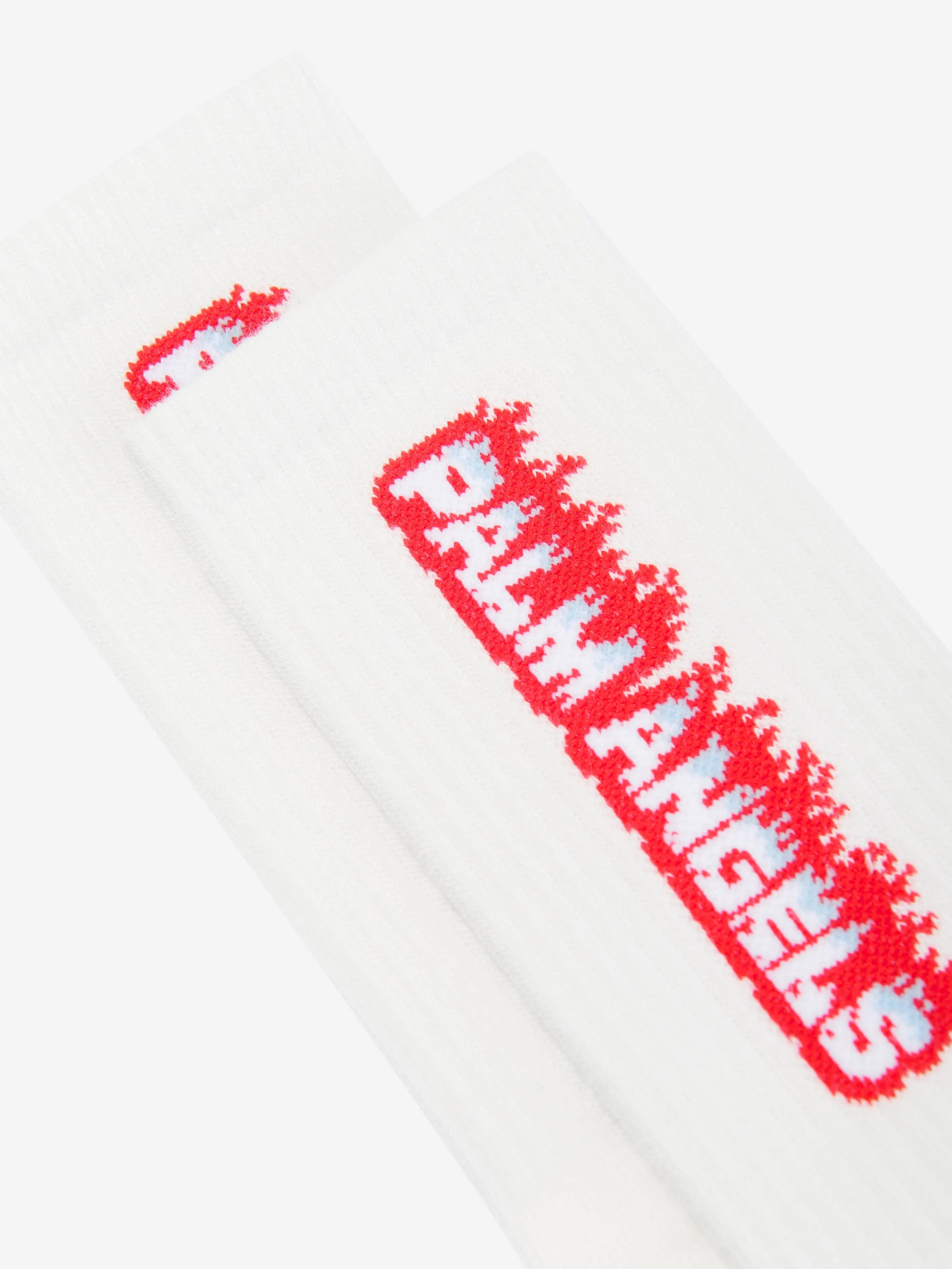 Palm Angels Boys Flames High Socks in White