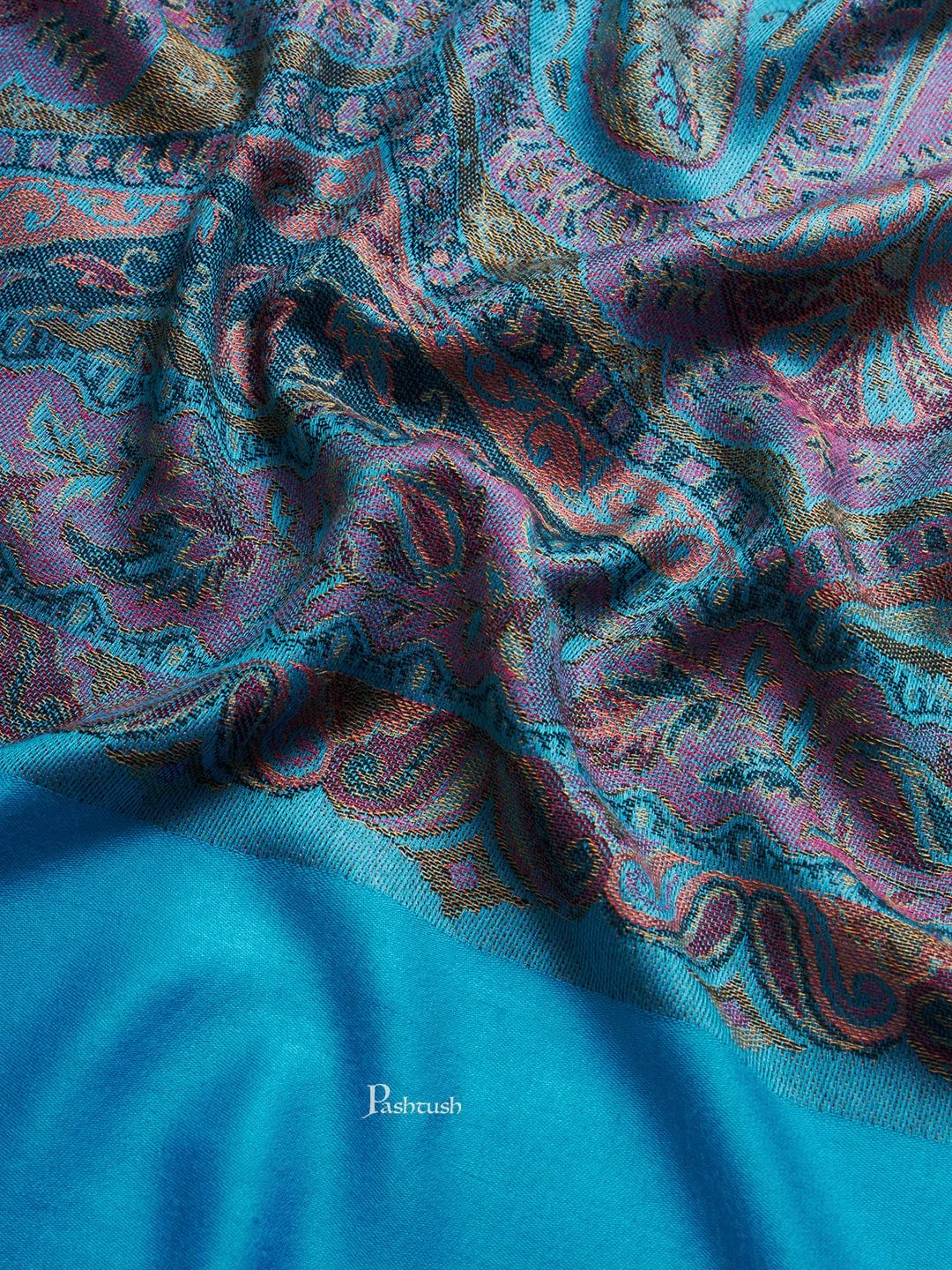 Pashtush Womens Bamboo Shawl, Extra Soft Jamawar Paisley Design, Multicolour