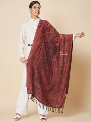 Pashtush Womens Bamboo Stole, Extra Soft Jamawar Paisley Design, Multicolour