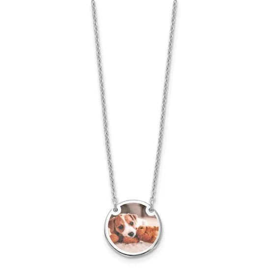 Personalized Small 12 mm Photo Round Circle Disc Necklace