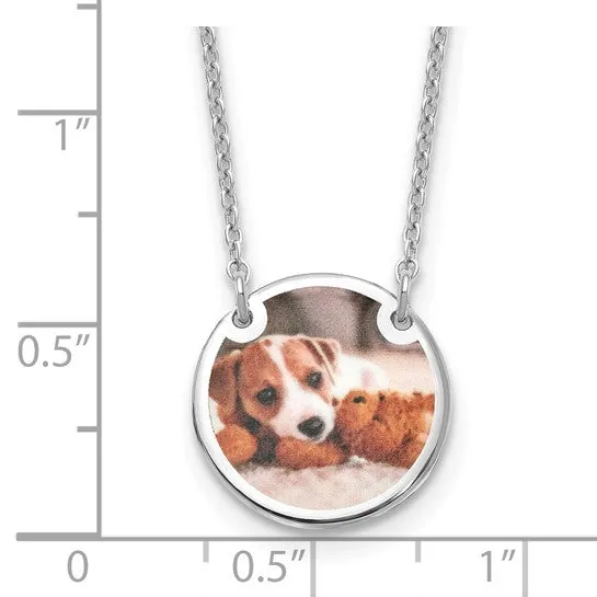 Personalized Small 12 mm Photo Round Circle Disc Necklace