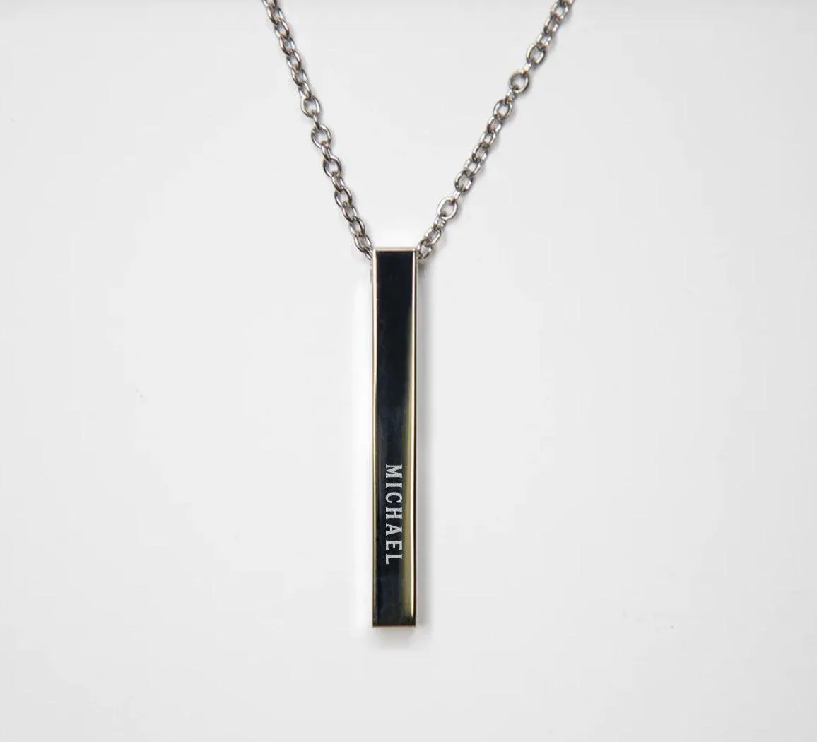 Personalized Vertical Bar Necklaces
