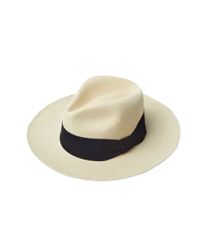 Rafael Panama Hat Wide Ribbon in Navy Blue