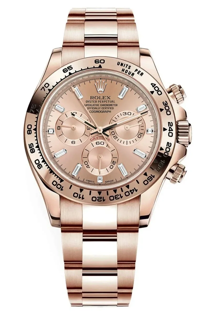 Rolex Cosmograph Daytona 116505 Men’s Luxury Watch with pink diamond-set dial