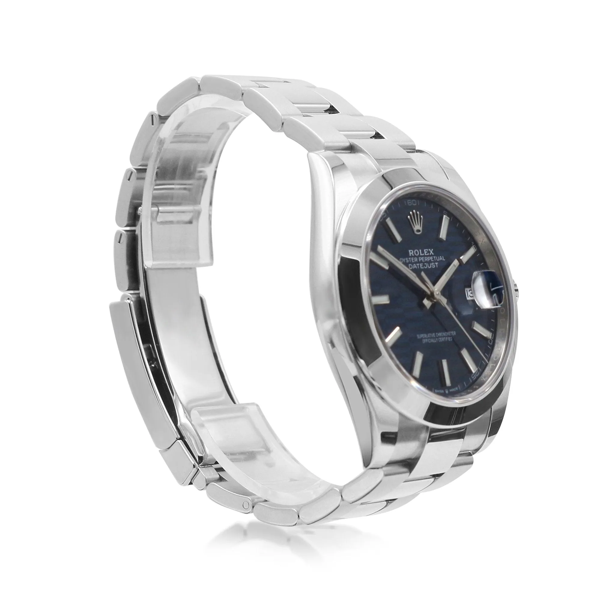 Rolex Datejust Fluted Blue Dial 41mm Steel Watch - Ref: 126300