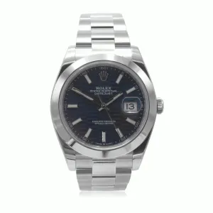 Rolex Datejust Fluted Blue Dial 41mm Steel Watch - Ref: 126300