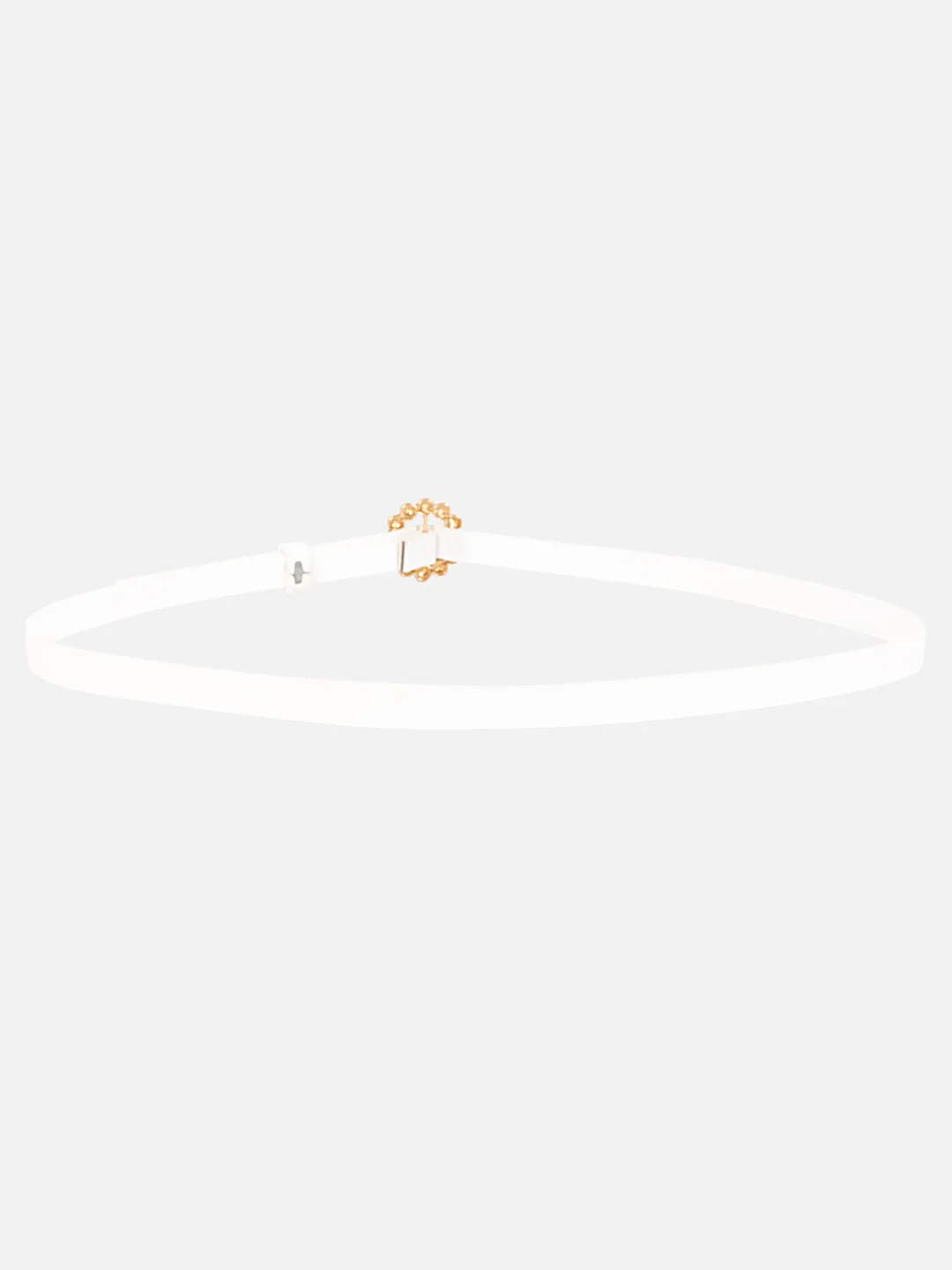 Round Pearl Buckle Thin Belt
