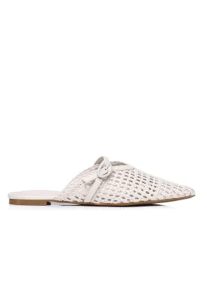 Siti Braided Slip On Sandals (White)
