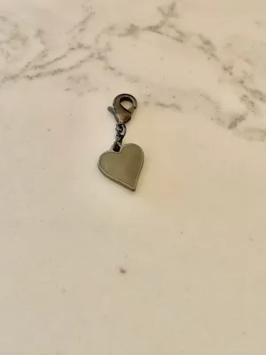 Small Army Enamel Heart Charm - Hematite