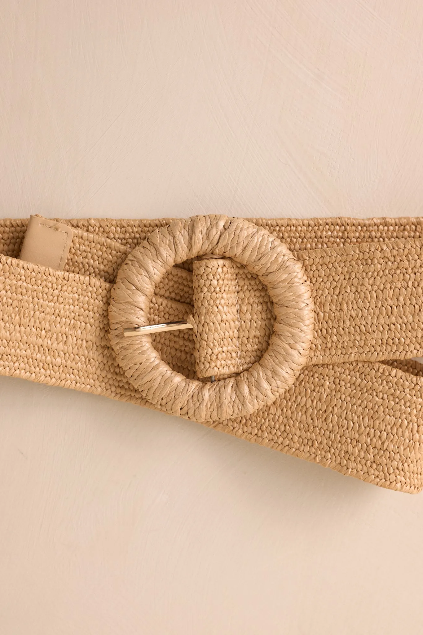 So Much More Tan Woven Straw Belt