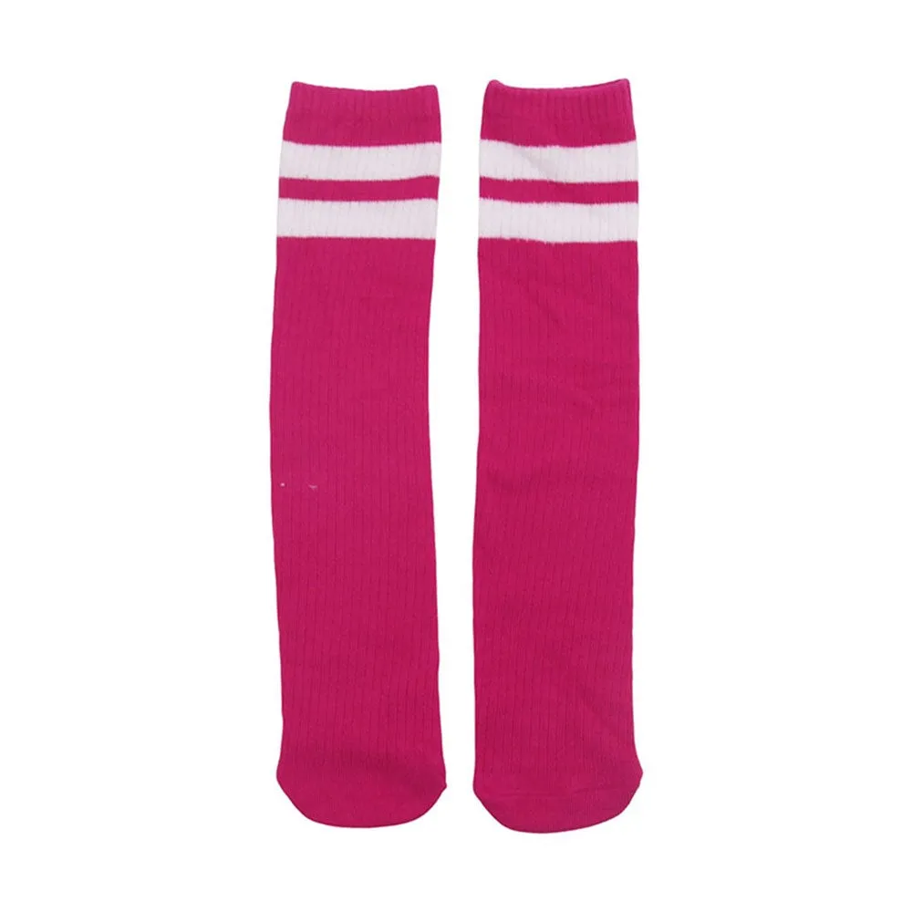 Stripe Knee High Socks - Pink