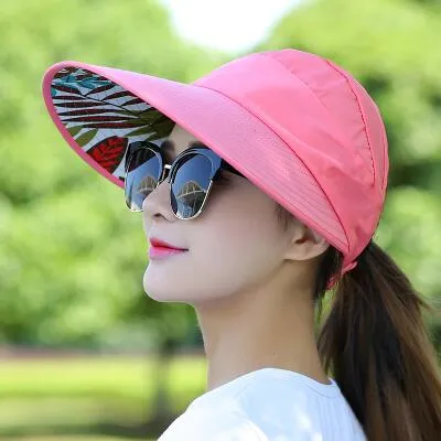 summer sun hat adjustable wide-brimmed beach hat UV protection sun visor hat