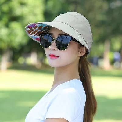 summer sun hat adjustable wide-brimmed beach hat UV protection sun visor hat