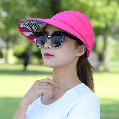 summer sun hat adjustable wide-brimmed beach hat UV protection sun visor hat
