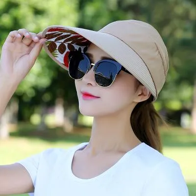 summer sun hat adjustable wide-brimmed beach hat UV protection sun visor hat