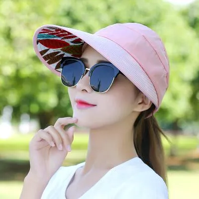 summer sun hat adjustable wide-brimmed beach hat UV protection sun visor hat