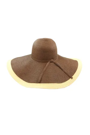 Sun Hat in Brown with Tan Brim
