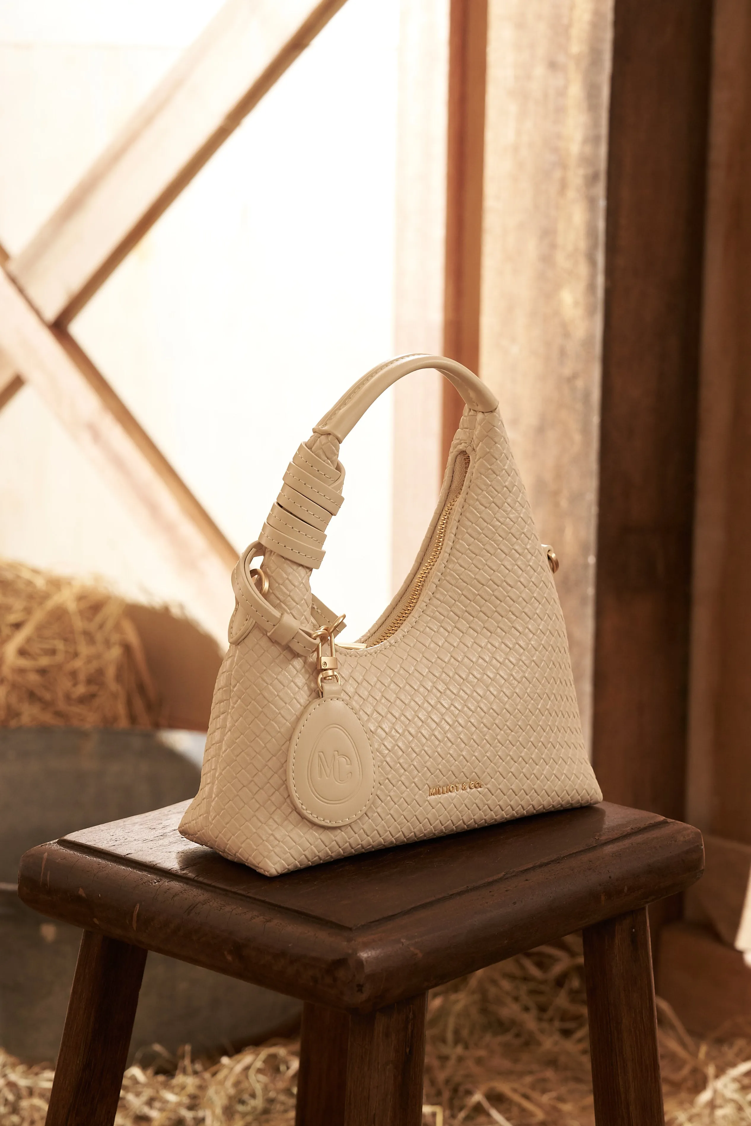 Sunova Woven Mini Top Handle Bag (Cornsilk)