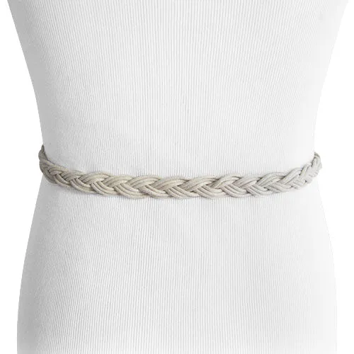 Taupe Flower Accent Braided Women’s Belt