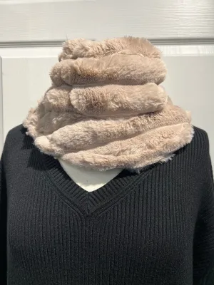 Taupe Soft Faux Fur Bucket Hat