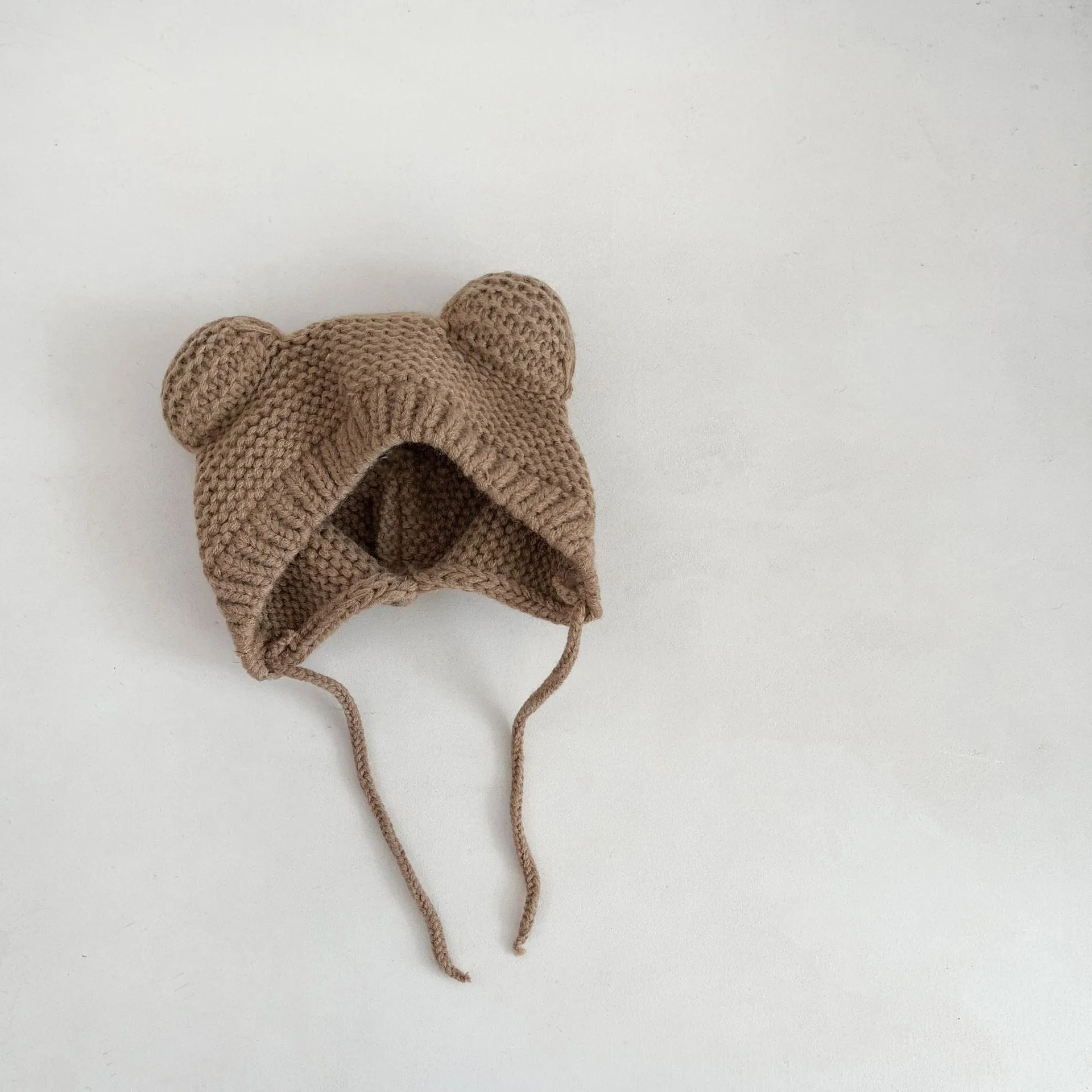 Teddy Bear Knitted Earflap Hat