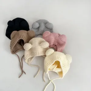 Teddy Bear Knitted Earflap Hat