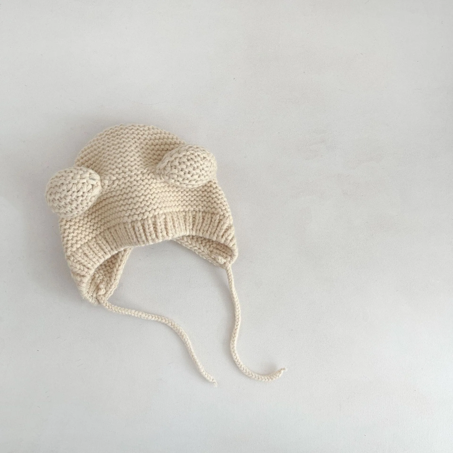 Teddy Bear Knitted Earflap Hat