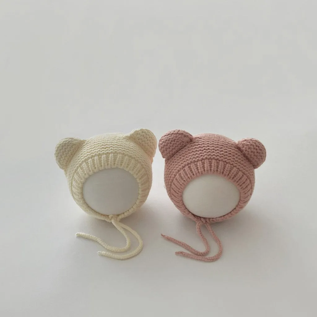 Teddy Bear Knitted Earflap Hat