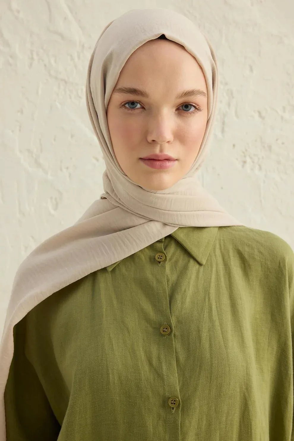 Textured Crepe Scarf Stone