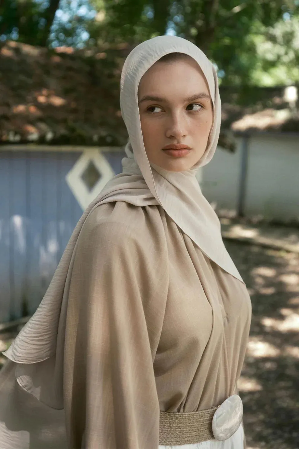 Textured Crepe Scarf Stone