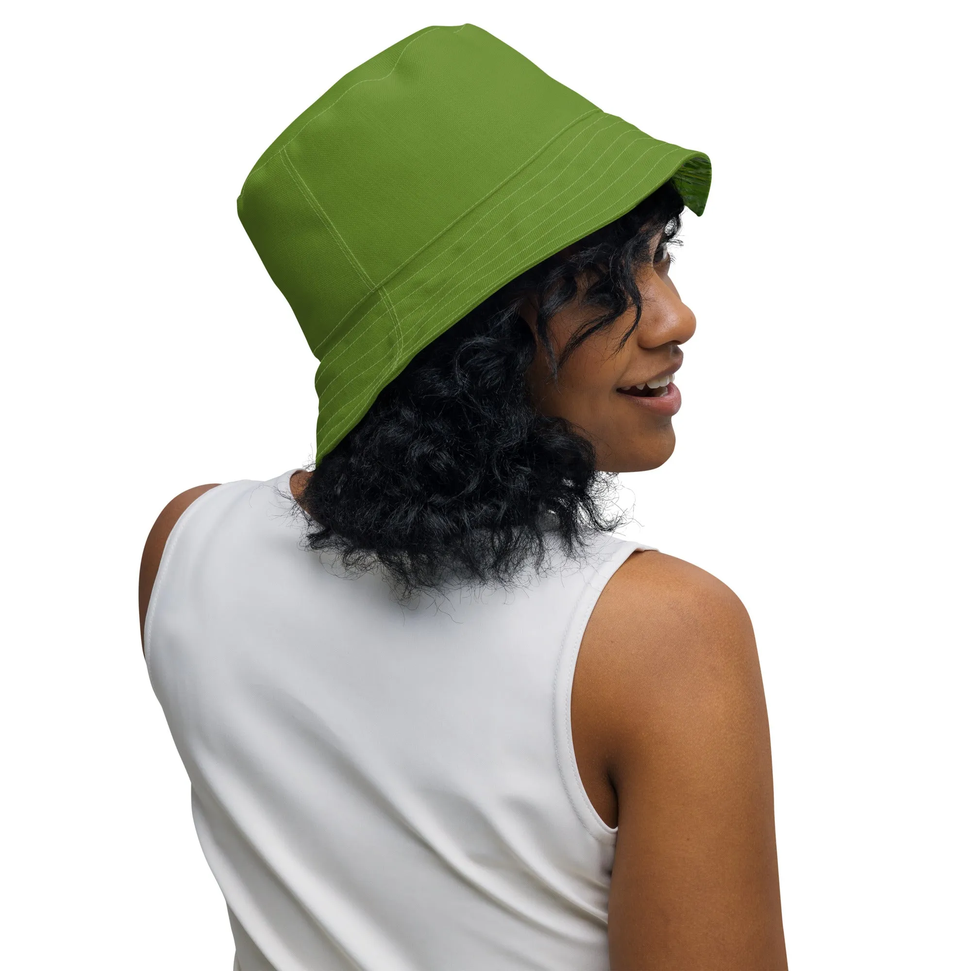 The FLOWER LOVE Collection - "Wildflower Wonder" Design Premium Reversible Bucket Hat - Green Inside - Wildflower Hat, Gifts for Her