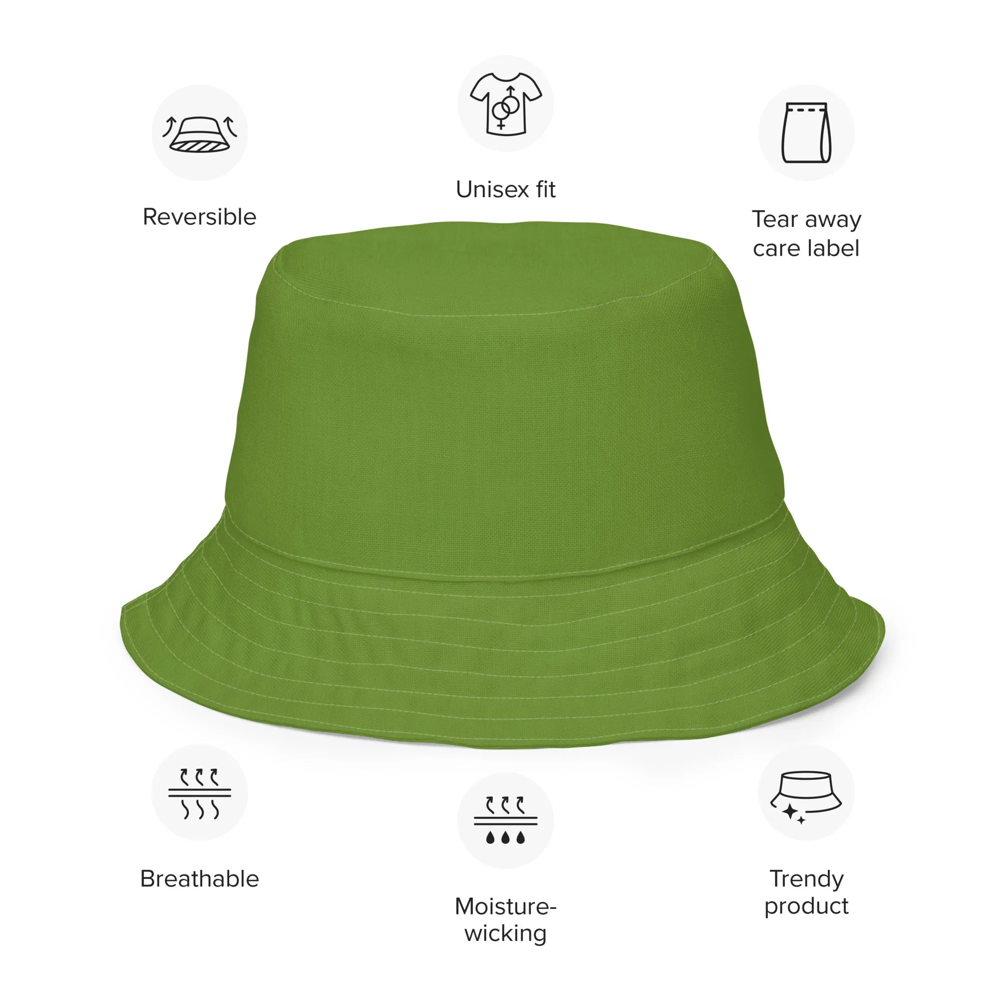The FLOWER LOVE Collection - "Wildflower Wonder" Design Premium Reversible Bucket Hat - Green Inside - Wildflower Hat, Gifts for Her