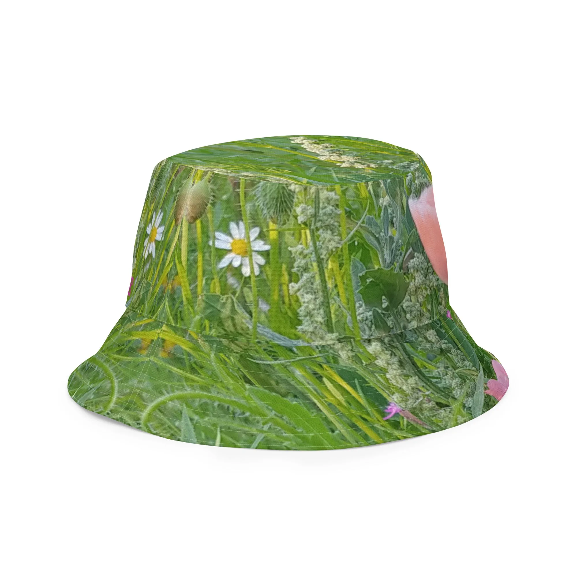 The FLOWER LOVE Collection - "Wildflower Wonder" Design Premium Reversible Bucket Hat - Green Inside - Wildflower Hat, Gifts for Her