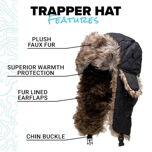 Trapper Hat | Pilot | Pink | Brown Fur