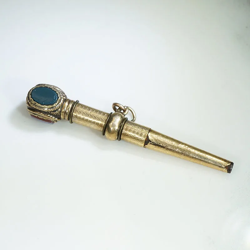 Triple Agate Georgian Watch Key Pendant