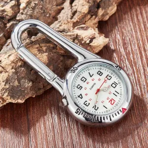Unisex Compass Bottle Opener Clip-on Carabiner Outdoor Sports Pocket Watch