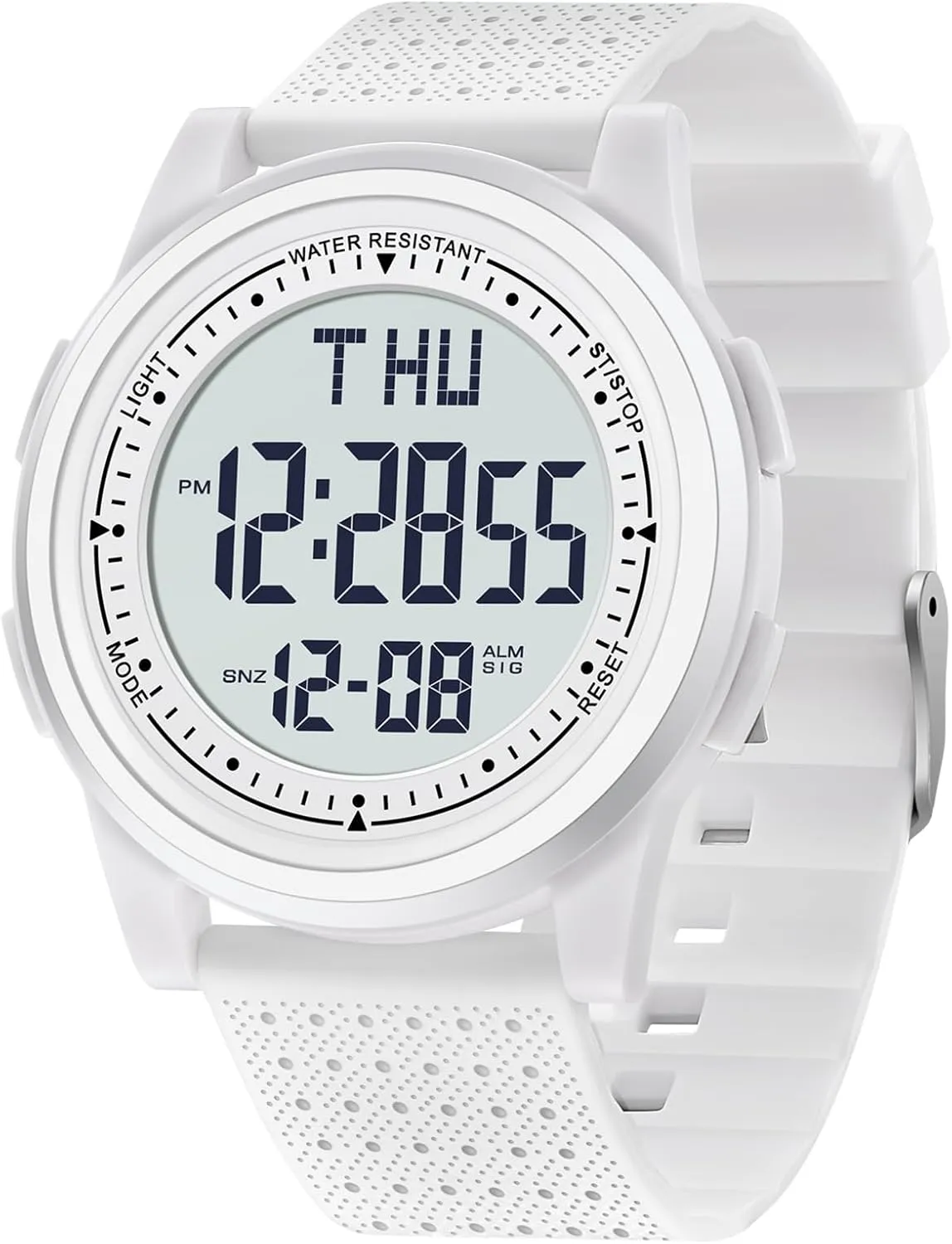 Watches for Men, Ultra-Thin Digital Watch Men with Stopwatch Countdown Alarm Wide-Angle Display Waterproof Minimalist Mens Watch Gifts for Mens Womens