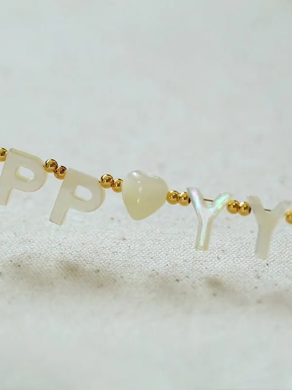 White Mother of Pearl Custom Name Pearl Necklace