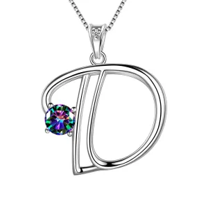 Women Initial D Letter Pendant Necklace Girl Name Jewelry Gift 925 Sterling Silver