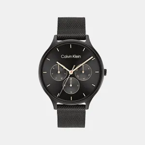Women Quartz Black Dial Stainless Steel Multi-Function Watch 25200105
