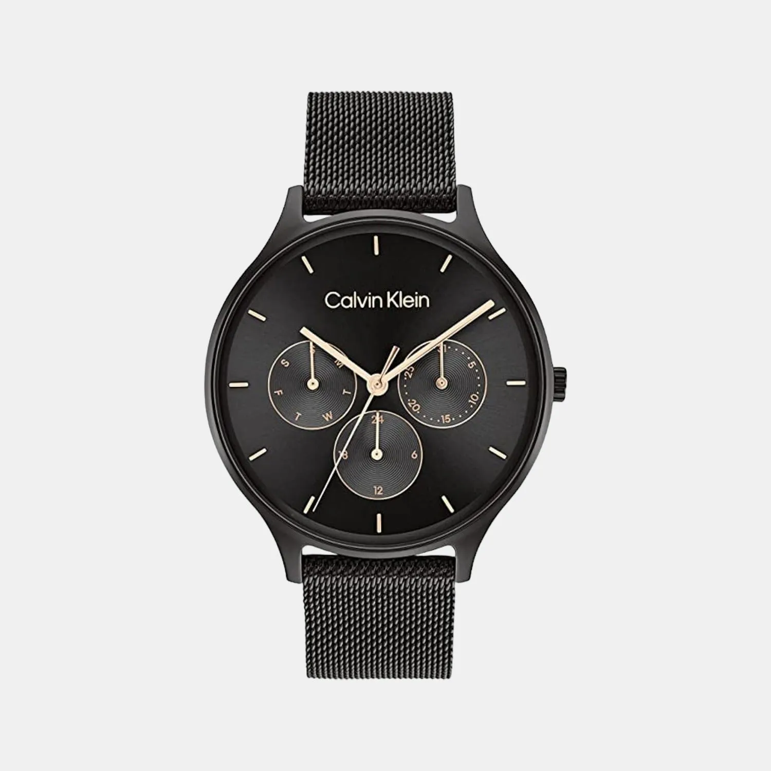 Women Quartz Black Dial Stainless Steel Multi-Function Watch 25200105