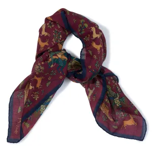 Wool/Silk Mughal Print Square Scarf